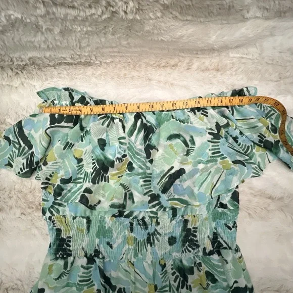 Women's Off-Shoulder‎ Rabbit Rabbit Rabbit Floral Ruffle Flowy Maxi Dress Sz 16 - Picture 6 of 11